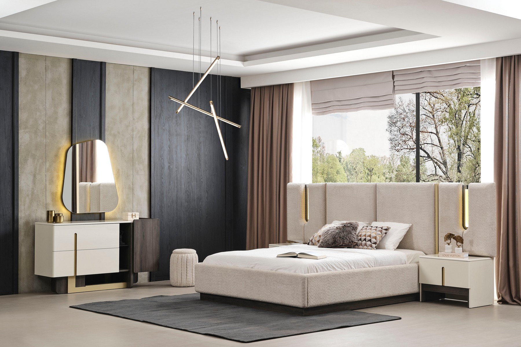 GARDOLAP+2 KOMİDİN+ŞİFONYER+AYNA+BAŞLIK