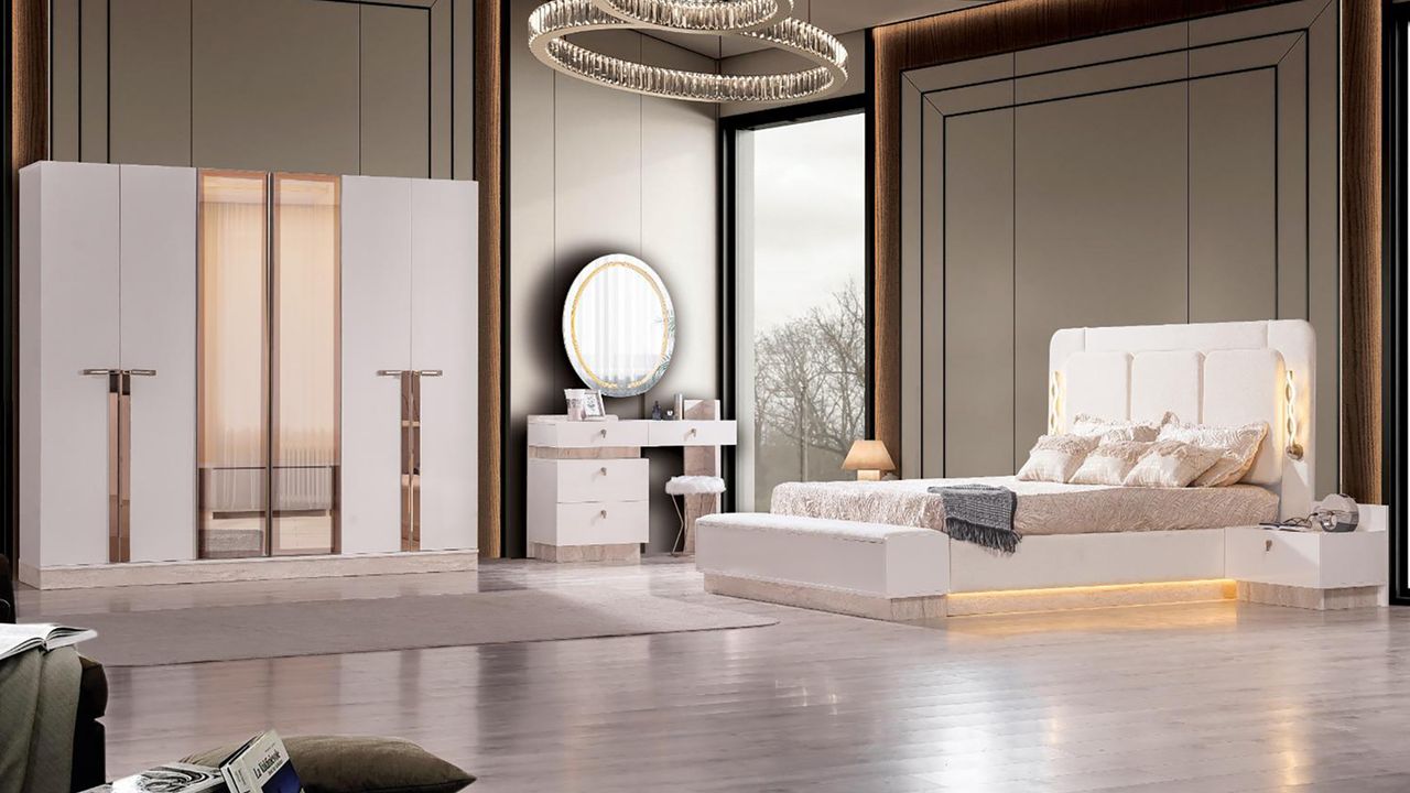 GARDOLAP+2 KOMİDİN+ŞİFONYER+AYNA+BAŞLIK